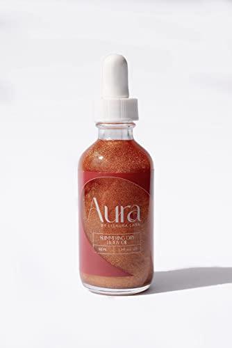 aura shimmering dry body oil  non-greasy with shimmer  hypoa