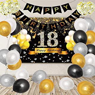 18th golden black birthday party decorations kit 18 happy bi