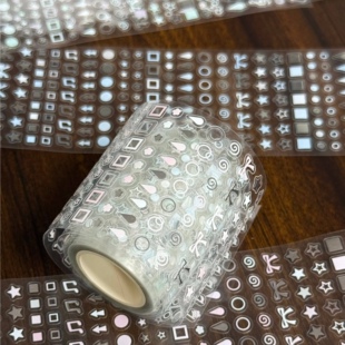 【懒懒格】 烫银胶带分装百搭基础款/星星音符/盐盐夹子/环形圈圈