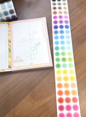 Girl17大龄萝莉原创贴纸卷年轮渐变套圈圈同心圆手帐基础百搭deco