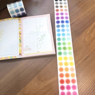 Girl17大龄萝莉原创贴纸卷年轮渐变套圈圈同心圆手帐基础百搭deco