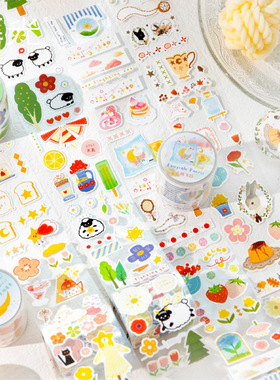 暮光 森林童话系列合成纸闪砂模切胶带分装 可爱ins风手帐咕卡