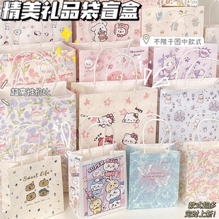 热门款卡通手提袋盲盒大合集 ins高颜值超大容量纸袋精美礼品袋