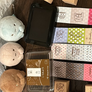 咕咕万物原创波点基础印章盖印贴纸卷便签卷贴纸书写纸胶带分装