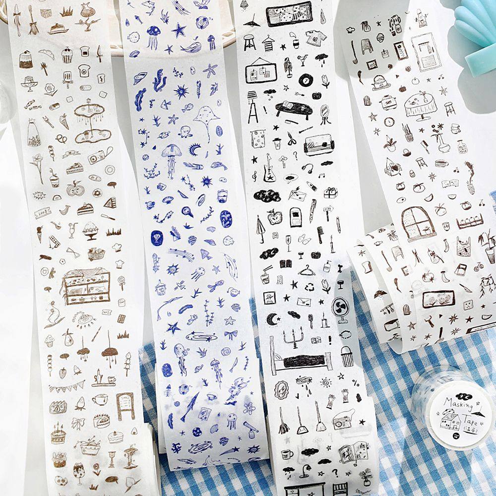 Infeel.Me闪砂和纸模切胶带分装 涂鸦手记系列基础百搭手帐咕卡贴,文具电教/文化用品/商务用品,和纸胶带,淘宝优惠券,粉丝福利购,淘宝优惠卷