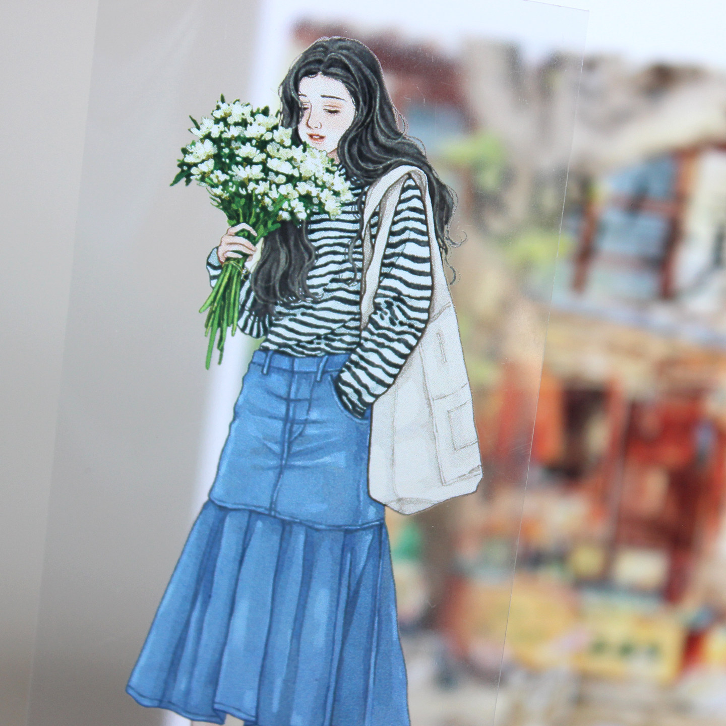 moodtape.散步一刻原创人物手帐胶带分装咕卡贴纸人物pet和纸文具