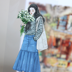 moodtape.散步一刻原创人物手帐胶带分装咕卡贴纸人物pet和纸文具