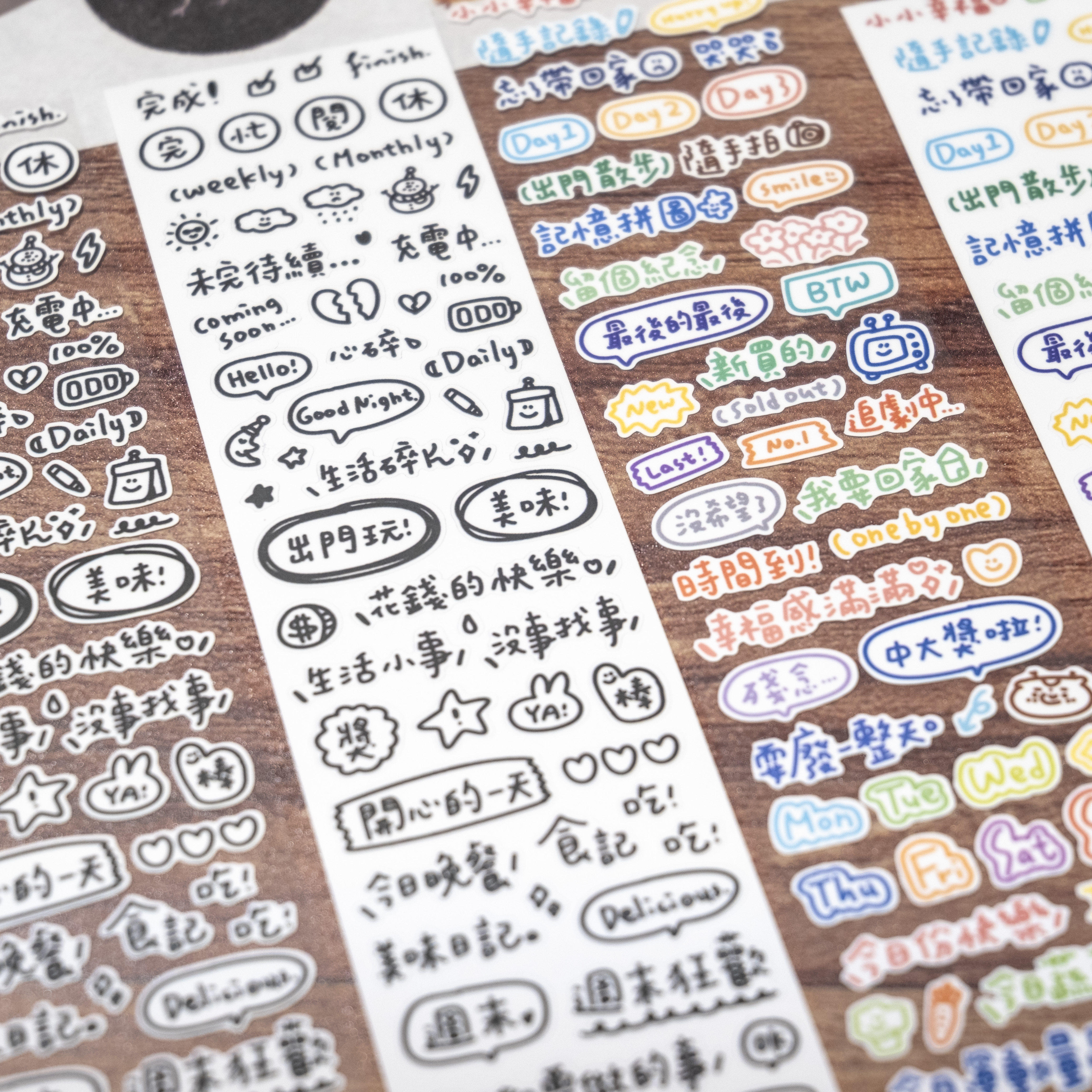 布岚原创Deco文字手帐胶带日常文字装饰贴纸胶带分装图片