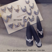 法式 钻母堆钻质感美甲饰品锆石水钻配饰爆闪宝石璀璨花式 后缘水晶