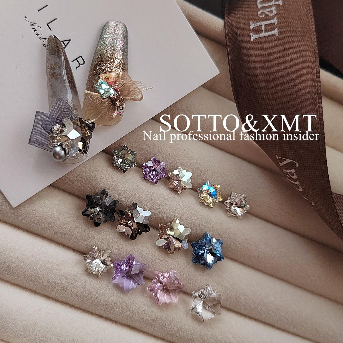 秋冬季尖底钻大号镀膜美甲雪花钻