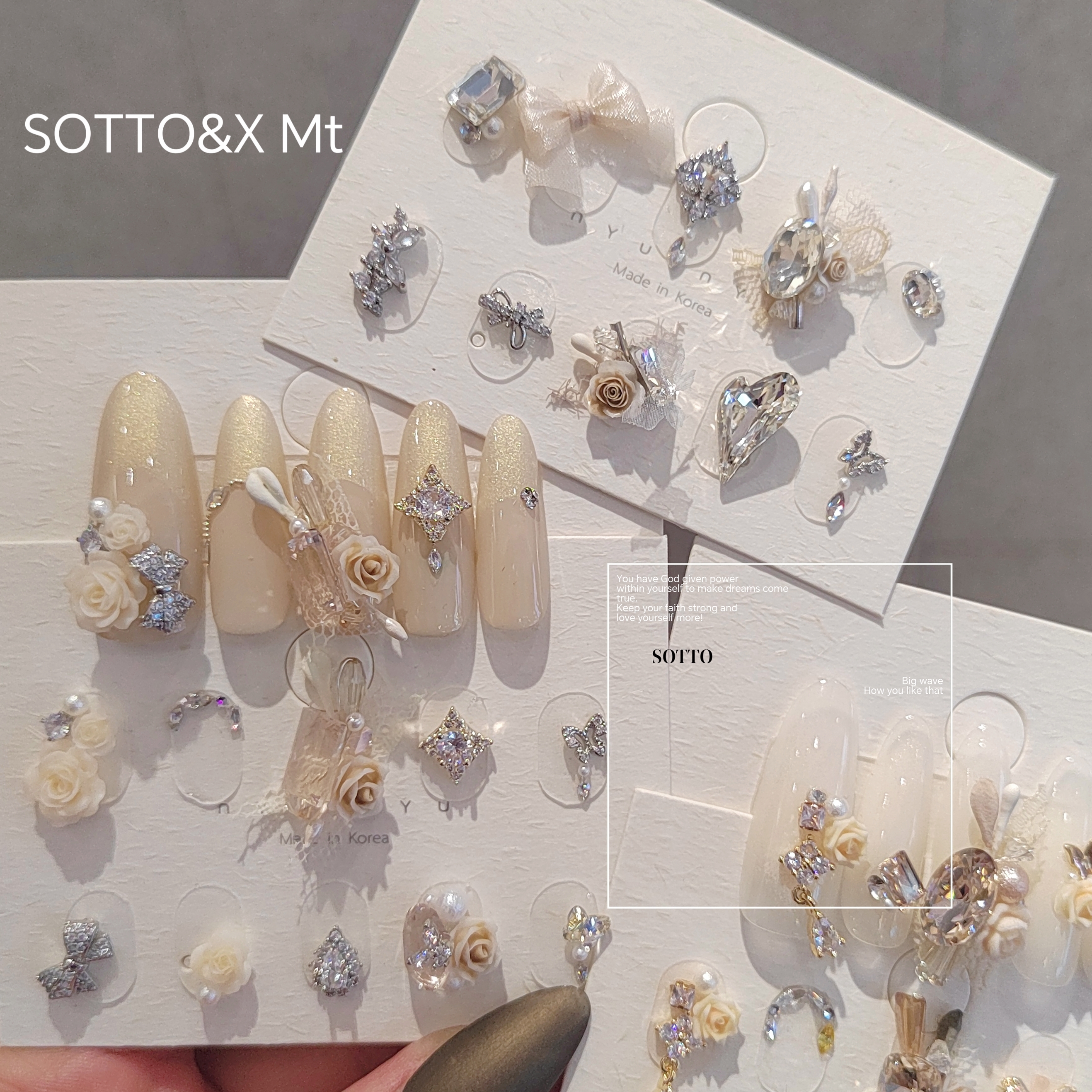 婚礼丝绸水晶手工堆钻美甲材料包