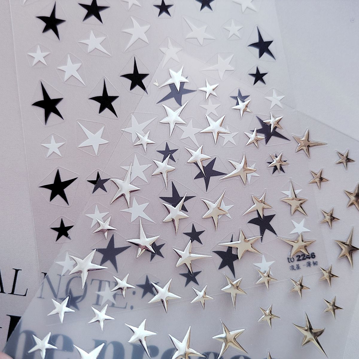 sott日式美甲贴纸大号流星五角星