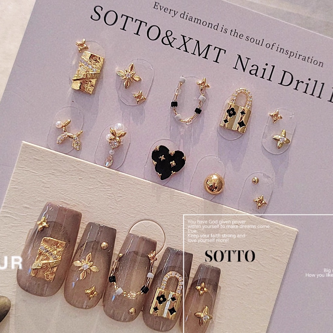 VV镀真金金属扣铆钉老花美甲饰品