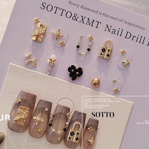 VV镀真金金属扣铆钉老花美甲饰品