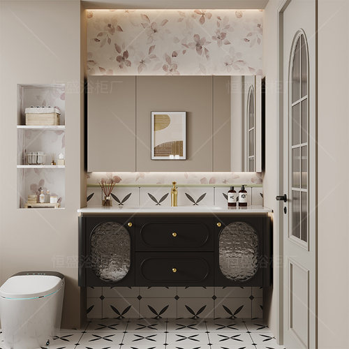 卫浴柜组合新款浴室柜陶瓷洗漱台一体洗漱抗污洗手洗脸盆柜组合