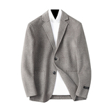 2025秋冬男士双面羊毛夹克西服外套暗纹毛呢大衣Y6603P330控598，男装毛呢大衣，电商D230