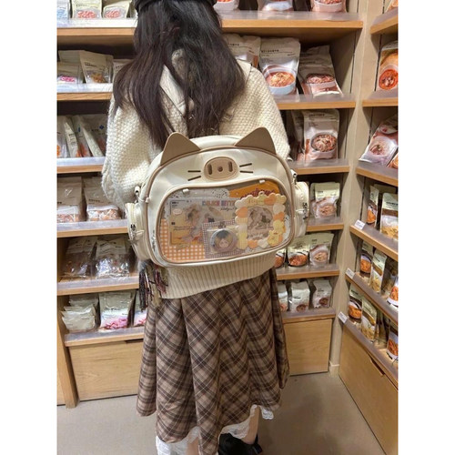 潮酷千禧辣妹痛包机械双肩包甜酷百搭吧唧谷子单肩斜跨双肩包