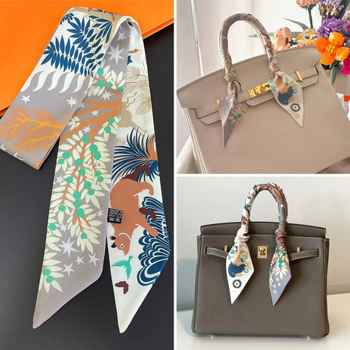 百搭长条丝巾包包手柄绑带中国风