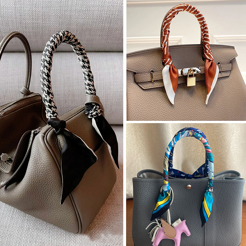 包包丝巾绑带适用lindy包花园包包手柄丝巾细窄长条小丝巾高级感