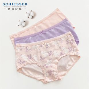 全棉舒适透气短裤 舒美棉中腰平角内裤 头 25年春夏新品 舒雅女士内裤