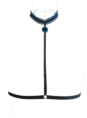 T字蕾丝颈带低胸项圈纯欲颈圈简易性感挂脖美胸深V脖环