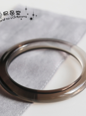 天然高冰灰玉髓手镯美人条圆条