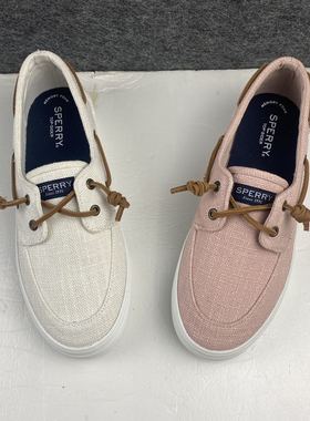 外贸sperry美国女士帆布板鞋 休闲鞋运动鞋 一脚蹬真皮鞋带