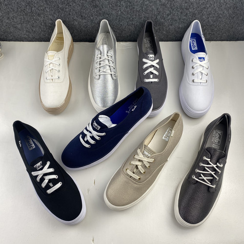 原单外贸美国女士帆布平跟单鞋松糕底百搭休闲女鞋大码鞋特价