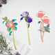 幸运草金属书签简约镂空花枝俏鸢尾花黄铜文艺礼品文具教师节礼物