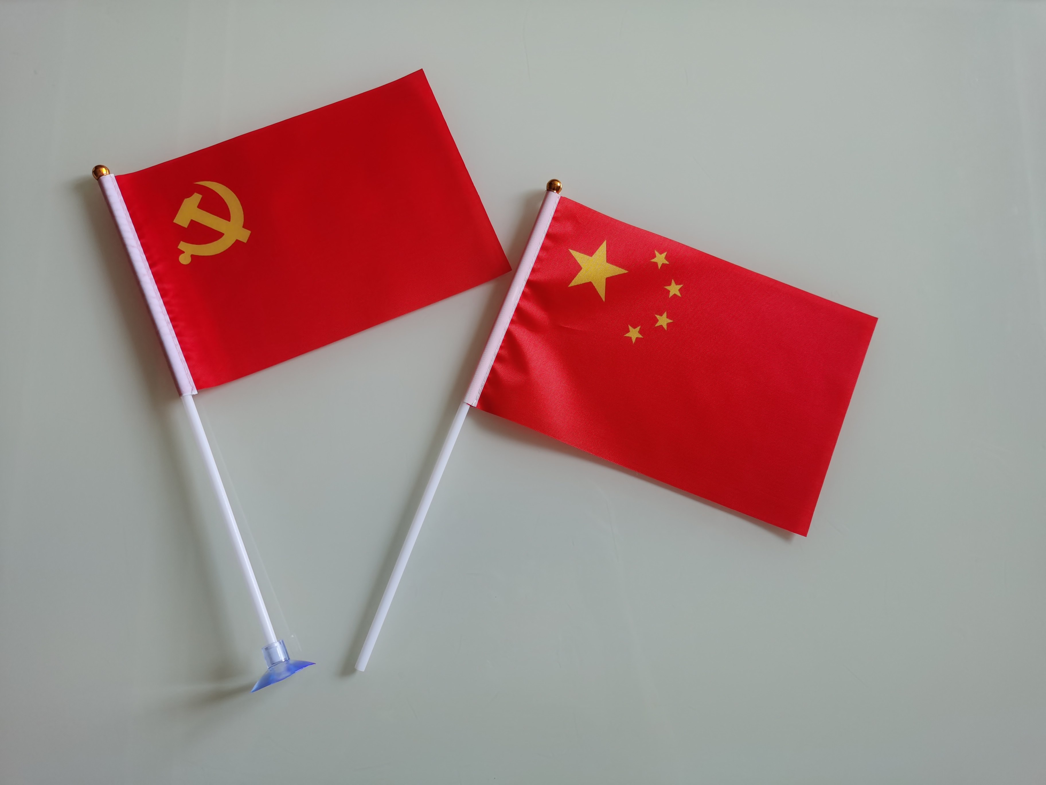 可带吸盘8号7号大号中国国旗手持五星红旗带杆小国旗小党旗小红旗