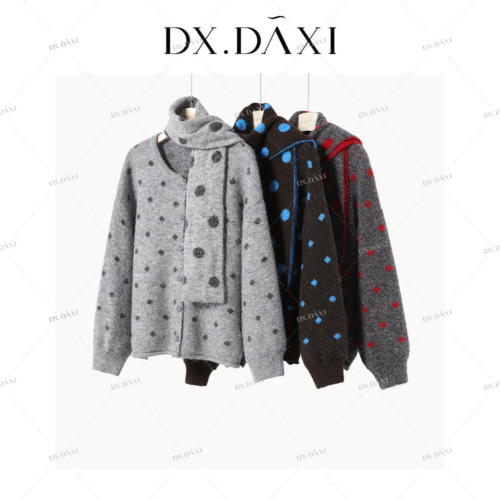 DX.DAXI【波点周】围脖+毛针织衫