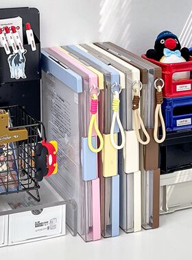 a4板夹文件夹双层夹板收纳盒彩色学生书写垫板学生专用试卷整理盒