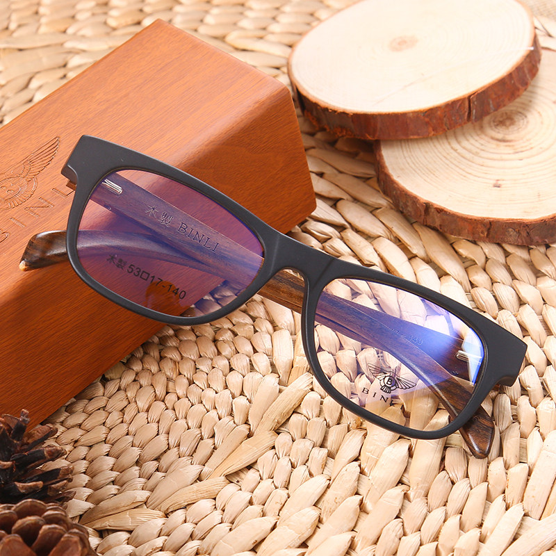 近视眼镜框宾利6008木制眼镜架可配平光近视男女款复古木质眼镜