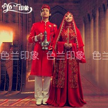 色兰印象穆斯林婚纱回族婚纱结婚礼服情侣主题穆斯林回门敬茶服