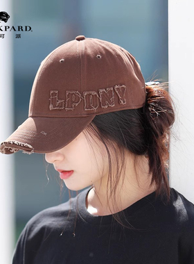lackpard大帽檐棒球帽女显脸小硬顶鸭舌帽加大加深顶秋冬灰色咖色