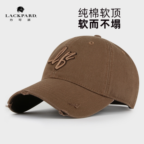 lackpard力可派帽子显脸小春夏新款破洞鸭舌帽纯棉时尚百搭棒球帽