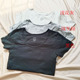 薄款 圆领套头T恤三色 纯棉弹力女式 紧身打底衣短袖 包邮 日原单新款