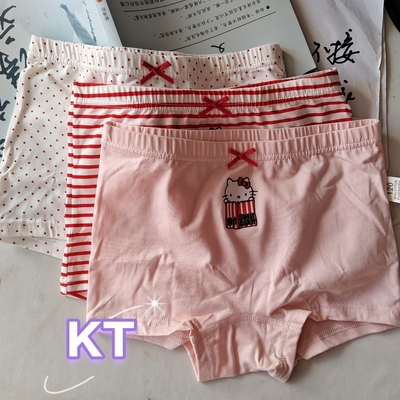 新款童装婴儿装中小童内衣裤女童平角四角裤棉氨纶弹力印花女内裤