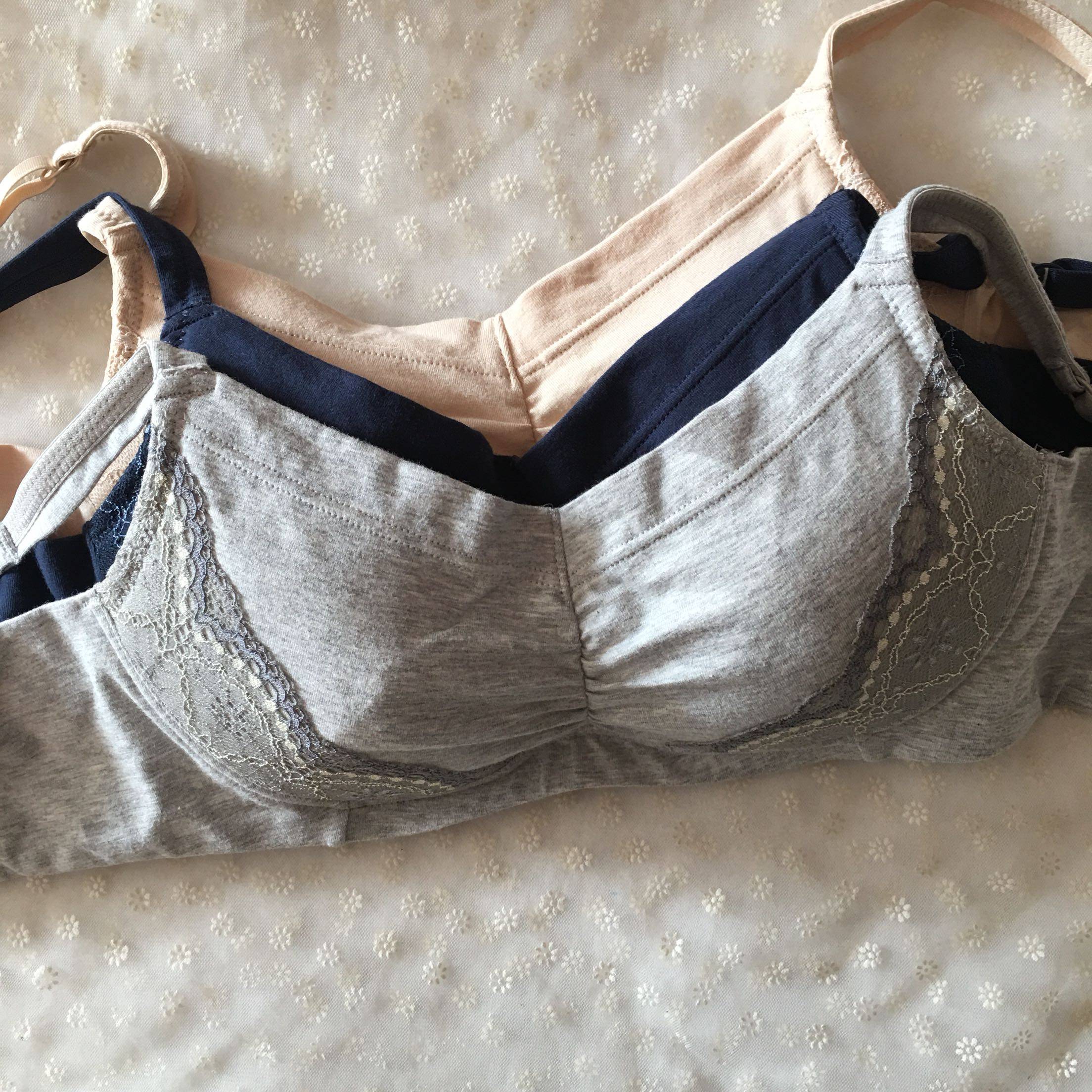 包邮外贸出日单无钢圈无海绵纯棉文胸薄杯内衣女性感青年女性春季