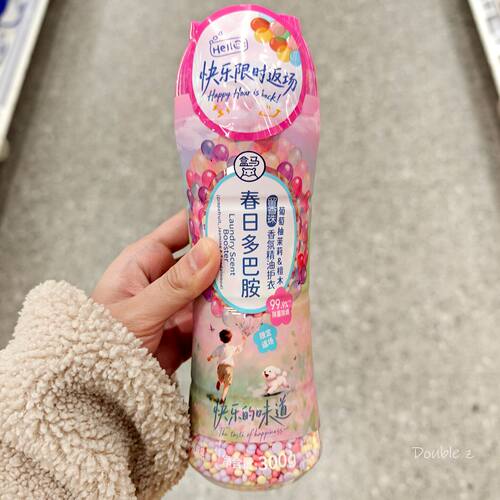 盒马春日限定多巴胺精油香氛留香珠300g柔顺护衣持久留香除菌除螨