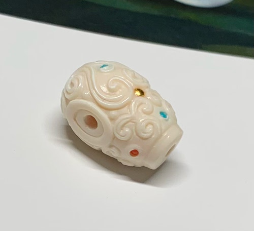 24K金｜精工猛犸三通｜镶嵌绿松石南红