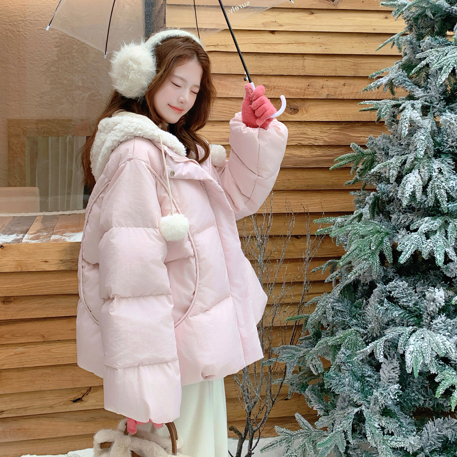 新款2025冬新标90白鸭绒羽绒服连帽D779-P325-控468，女装羽绒服，浙宝256