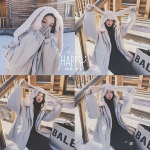 现货退货率低 2022冬新款 兔耳朵兔毛派克服 D963-P190-控278,女装棉衣/棉服,浙宝256