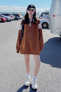【档口现货】 2024春 双色套头卫衣女  Q582-P105-控158图片