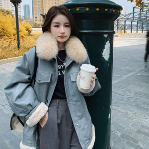 档口现货 2023冬 短款皮衣派克服 D701-P195-控278,女装派克服,浙宝256