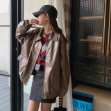 档口大货2025春新款中长款皮衣外套Q567-P140-控198，女装皮衣，浙宝256