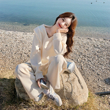 档口现货2024春新款空气层裤子套装C189-P150-控218已缩水，女装运动套装，浙宝256