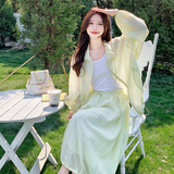 时尚立领棒球服外套花苞裙女夏季法式短款轻薄防晒衣，商品下架区，浙宝256