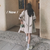 增XS现货2022秋中长款风衣假两件双层领Q555-P150-控208，女装风衣，浙宝256