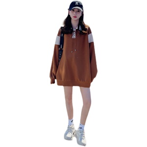 港味复古设计感小众焦糖色卫衣女小个子2025春秋新款韩系休闲上衣图片